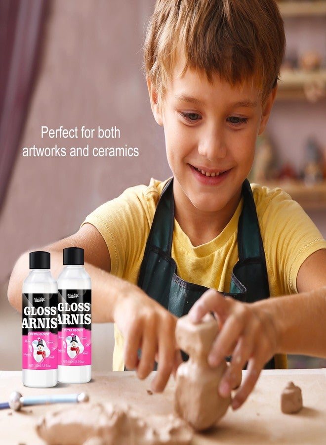 Vividye Air Dry Clay Varnish, 200ml/7oz High Gloss Varnish, Ceramic Glaze, Clear Clay Sealant with Brushes for Craft Pottery, Acrylic Painting, Wood, Prevent Cracking Scratches Wear, Waterproof - Image 5