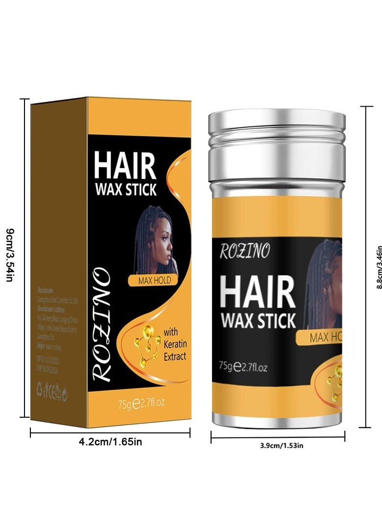 Rozino ROZINO Hair Wax Stick 75g - Keratin-Rich, Moisturizing & Smoothing for All Hair Types, Easy to Use & Portable  - Image 3