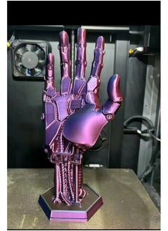 Cyberpunk Manipulator Handle Bracket 2077 Johnny Silver Hand Surrounding XBOX PS4/5 Handle Round Bottom Ornaments-Color:Black Purple-Specifications:Right Hand Round Bottom