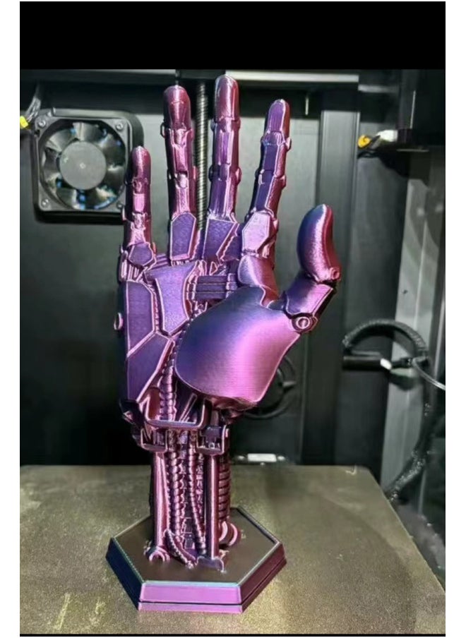 Generic - Cyberpunk Manipulator Handle Bracket 2077 Johnny Silver Hand Surrounding XBOX PS4/5 Handle Round Bottom Ornaments-Color:Black Purple-Specifications:Right Hand Round Bottom - Image 1