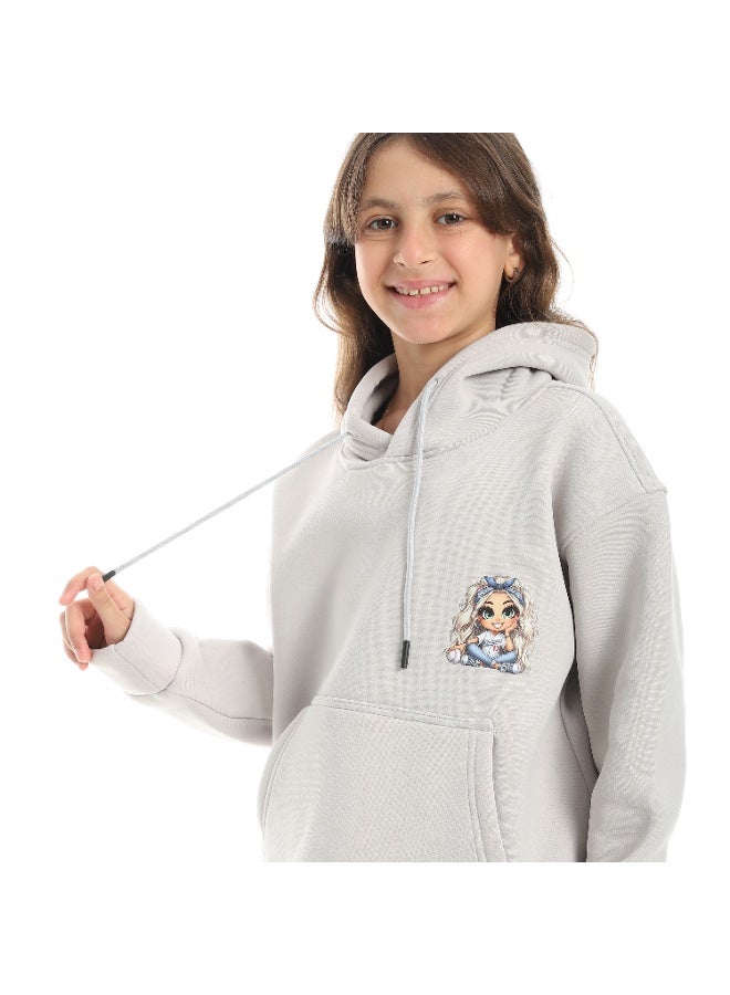 سيزار هودي بناتي ميلتون شتوي مزود بطباعات علي الصدر والضهر - Image 5