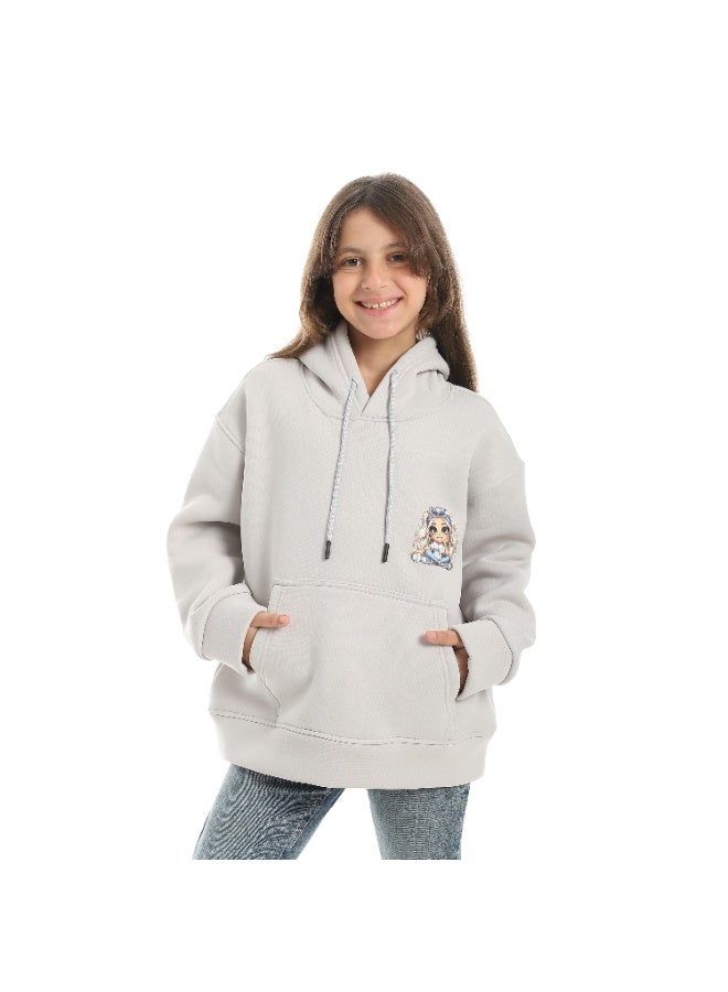 سيزار هودي بناتي ميلتون شتوي مزود بطباعات علي الصدر والضهر - Image 1