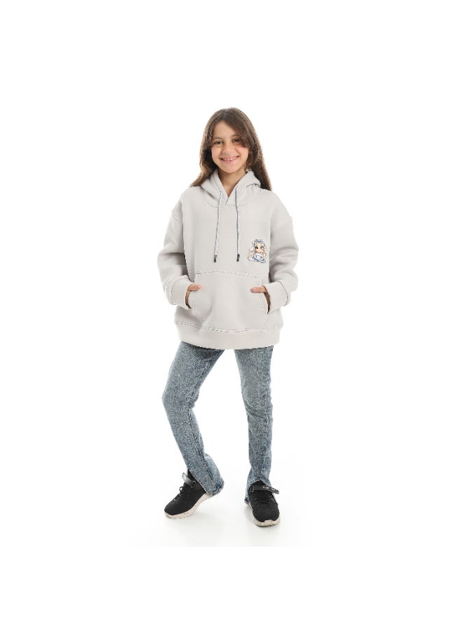 سيزار هودي بناتي ميلتون شتوي مزود بطباعات علي الصدر والضهر - Image 4