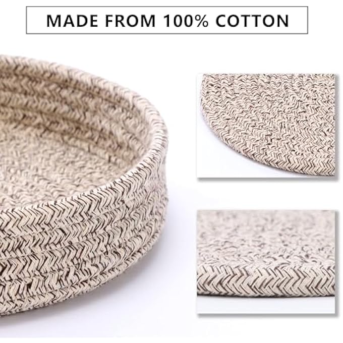 KASTWAVE Trivets For Hot Dishes Trivets For Hot Pots And Pans 7 Inchs Hot Pads 4 Pcs And Storage Basket For Countertops Pot Holders For Kitchen Cotton Table Protector Hot Mats Heat Resistant Brown - Image 3