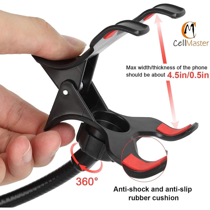 CELLMASTER Metal 360 Degree Flexible Portable Foldable -Lazy Stand Bracket Cell Phone Holder/Gooseneck Long Arm Clip Mobile Stand for Table Mobile Stand for Bed Office - Image 2