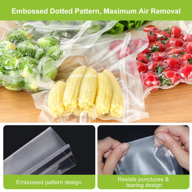 Bonsenkitchen Vacuum Sealer Bags, 11" x 20' Rolls 2 Pack for Food Storage Saver, Bpa Free, Heavy Duty, Commercial Grade Textured Food Roll, Customized Size Bag for Sous Vide Cooking, VB3207 - Image 4