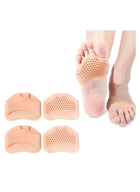2 Pairs Metatarsal Pads Soft Gel Reusable Breathable Sleeve Pads Forefoot Cushioning Shoe Supports for Fast Pain Relief