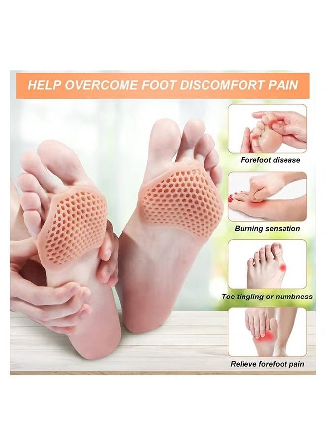 Ant - 2 Pairs Metatarsal Pads Soft Gel Reusable Breathable Sleeve Pads Forefoot Cushioning Shoe Supports for Fast Pain Relief - Image 1