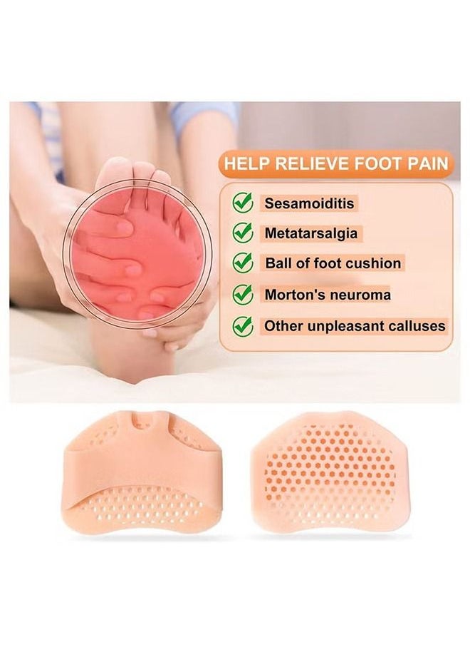 Ant - 2 Pairs Metatarsal Pads Soft Gel Reusable Breathable Sleeve Pads Forefoot Cushioning Shoe Supports for Fast Pain Relief - Image 1