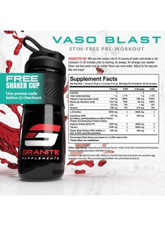 Health & Household Granite® Vaso Blast Advanced 'Stim-Free' Pre-Workout (Cherry Lime) | Supports Vasodialation, No Conversion, & Ace Inhibition For Max Pump With Grapeseed Extract, Arginine Nitrite, & Vasodrive-Ap®  - Image 2
