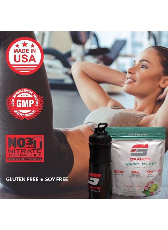 هيلث آند هاوسهولد - Granite® Vaso Blast Advanced 'Stim-Free' Pre-Workout (Cherry Lime) | يدعم توسع الأوعية الدموية، وعدم التحويل، وتثبيط الإنزيم المحول للأنجيوتنسين للحصول على أقصى قدر من الضخ مع مستخلص بذور العنب، ونتريت الأرجينين، وVasodrive-Ap® - Image 1
