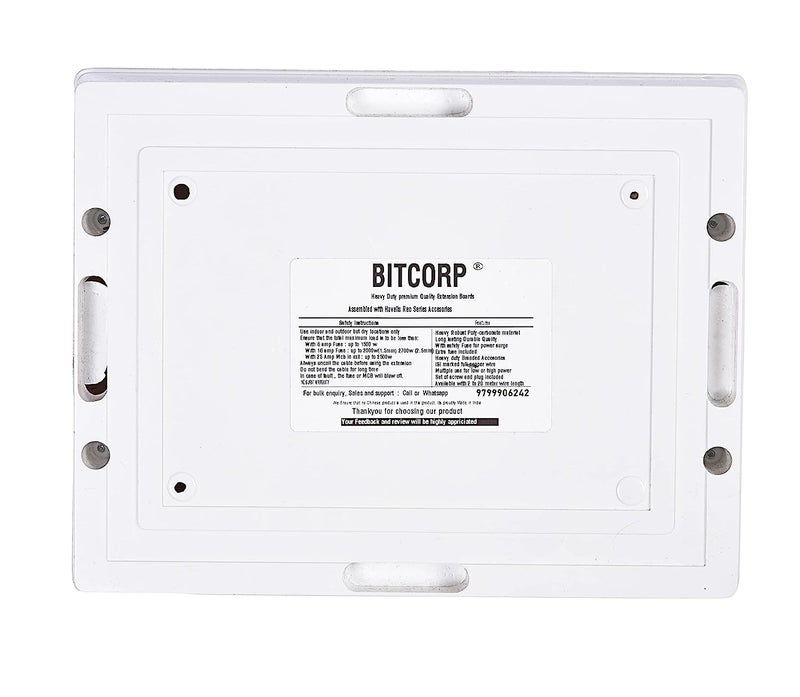 BITCORP سلك تمديد بيتكورب 4000 واط 16A 20A 25A مع حماية من الارتفاع الحراري 3 مخرج متعدد 3 دبابيس 3 MCB سلك طاقة بطول 1 متر مناسب للأجهزة الصغيرة والثقيلة - Image 3