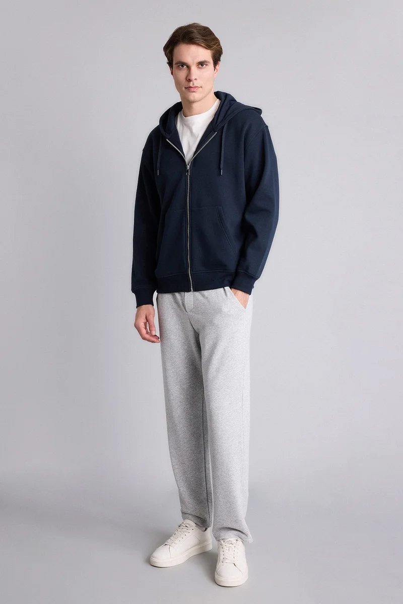 Defacto Relaxed Fit Kangaroo Pocket Zip-Up Hoodie