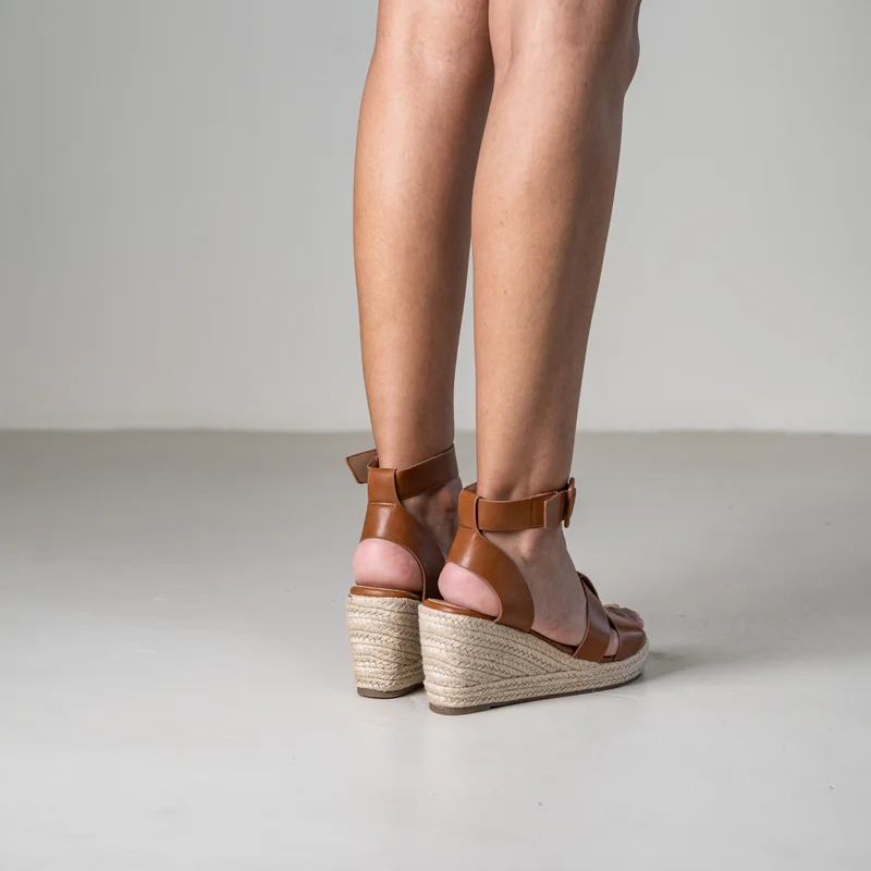 Lamaraparis  TOHIMA WEDGE SANDALS WITH CRISSCROSS STRAPS AND ANKLE STRAP for Women | Best Price UAE