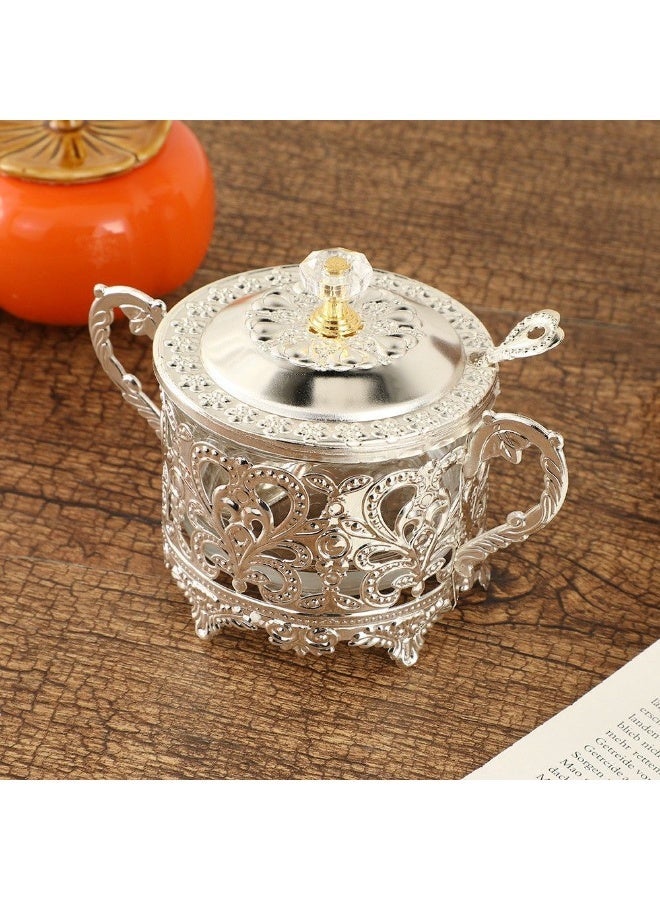 Spice Jar With Lid And Spoon Elegant Sealed Seasoning Container Dustproof Moisture Proof Condiment Pot For Kitchen Home Food Storage - Image 1