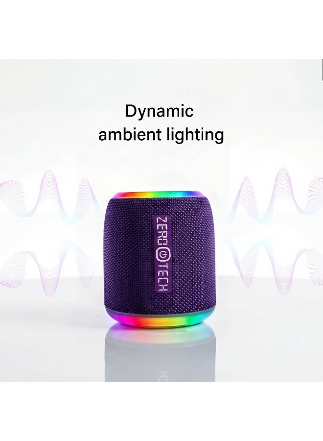 ZEROTECH Zero Tech Portable Bluetooth Speaker,  RGB Ambient Light with 6 Modes, IPX5 Waterproof, TWS Stereo, Multiple Input Modes, Built-in Microphone - Image 4