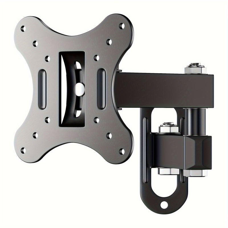 Wall Mounted TV Bracket Black Cold Rolled Steel Adjustable 15 Degree Tilt 180 Degree Rotation for 14 to 27 Inch LED LCD Flat Screen TVs and Computer Monitors Maximum Hole Distance 100x100mm Weight Capacity 2kg - Image 1