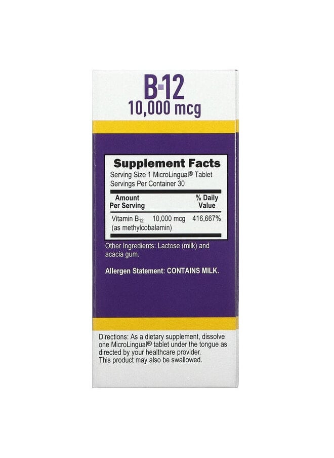 Superior Source Methylcobalamin B-12, 10,000 mcg, 30 MicroLingual Instant Dissolve Tablets  - Image 2