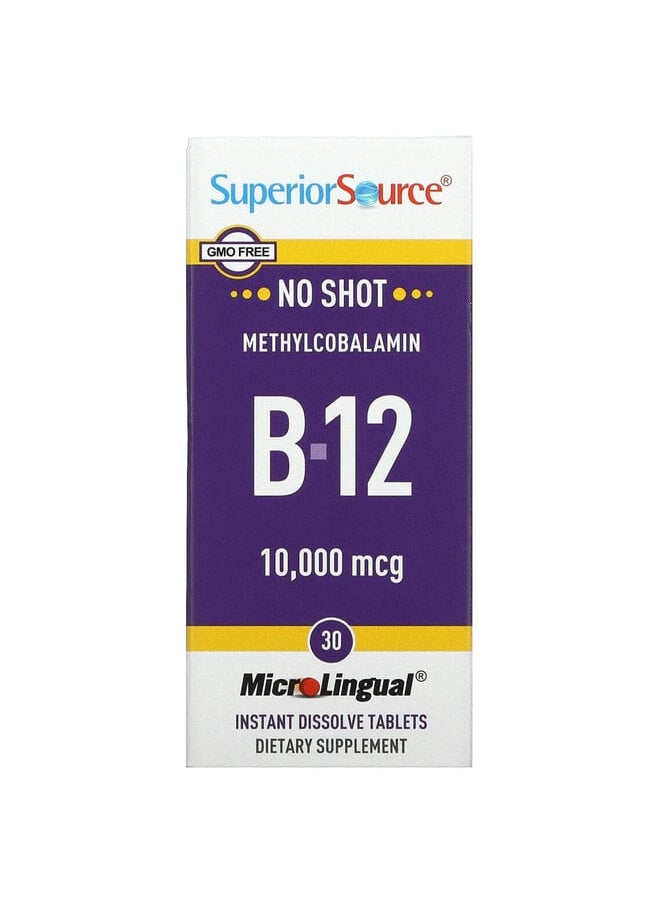 Superior Source Methylcobalamin B-12, 10,000 mcg, 30 MicroLingual Instant Dissolve Tablets  - Image 1