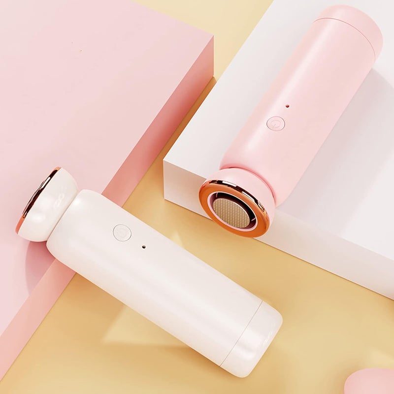 مزيل الكالو الكهربائي المحمول القابل للشحن عبر USB، قابل لتعديل السرعة بـ 5 مستويات مع 3 رؤوس طحن للعناية ببشرة القدم - أداة باديكير قوية، حماية ذكية، تنظيف سهل (أبيض) - Image 3