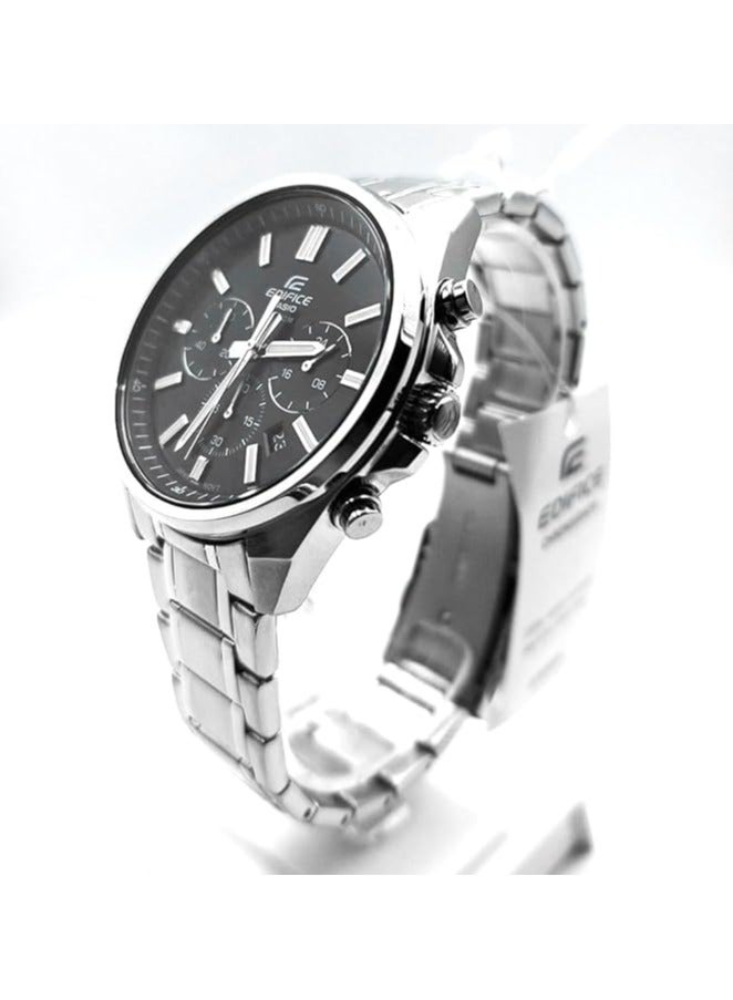 Casio Edifice Men's Watch - EFV-630D-1AVUDF Black Dial, Silver Band - Image 2