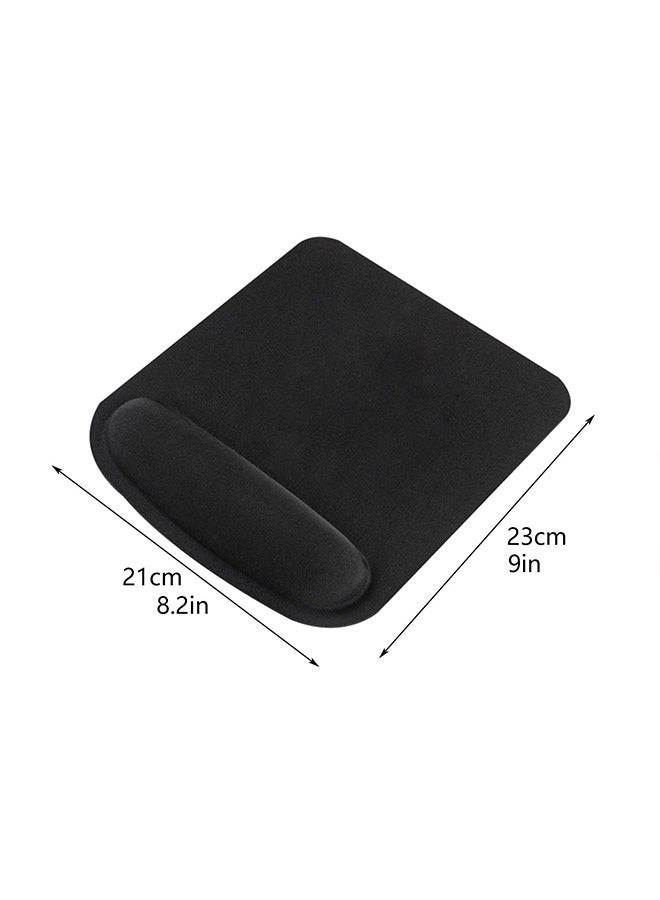 Office Mousepad with Gel Wrist Support - Ergonomic Gaming Desktop Mouse Pad Wrist Rest - Design Gamepad Mat Rubber Base for Laptop Computer -Silicone Non-Slip Special-Textured Surface (Black)  - Image 2