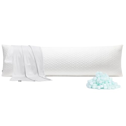 Rainmr Extra Long Body Pillow Memory Foam 180x50cm – Firm King Size Body Pillows for Adults – with Cooling Cover 21 x 72 inches - Image 1