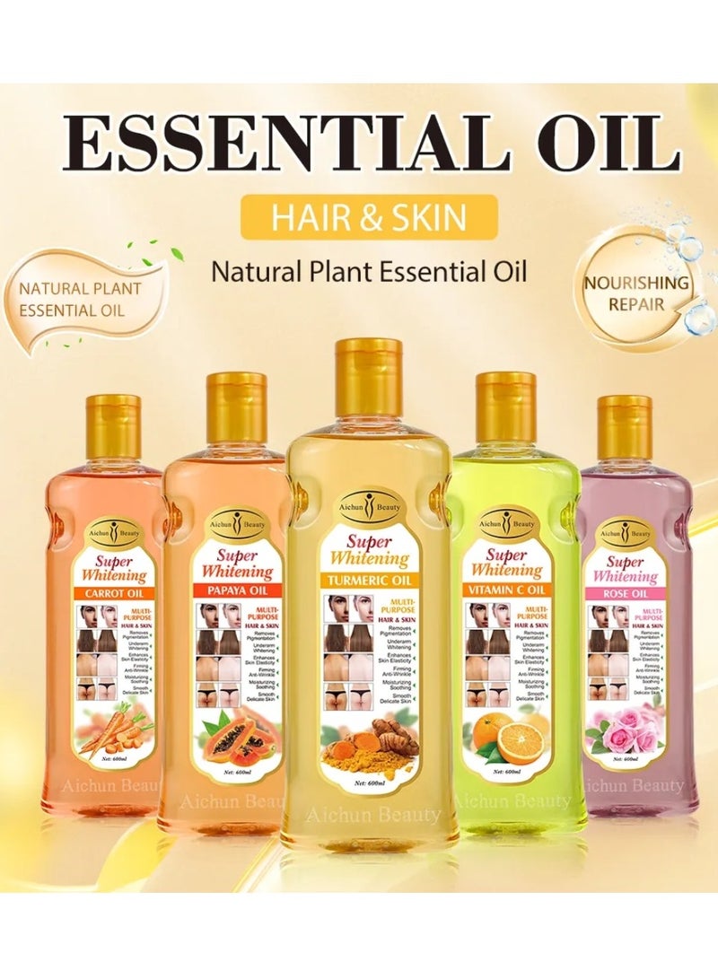 Aichun beauty 600ML Super Whitening Vitamin C Oil Multi Purpose Hair and Skin Vitamin C Oil Underarm Thigh Body Skin Whitening Remove Pigmentation Firming Moisturizing Smooth Skincare Essential Oil For Women and Men - Image 3