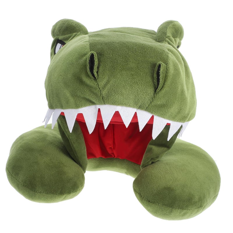 Dinosaur Hooded Plush Travel Neck Pillow Soft Support for Airplane Car Train - Image 2