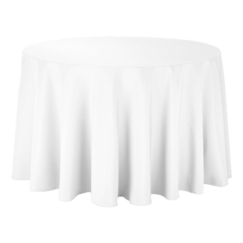 Sparkles Make It Special Sparkles Make It Special 10pcs 120 Inch Round Polyester Cloth Fabric Linen Tablecloth  Wedding Reception Restaurant Banquet Party  Machine Washable  White 