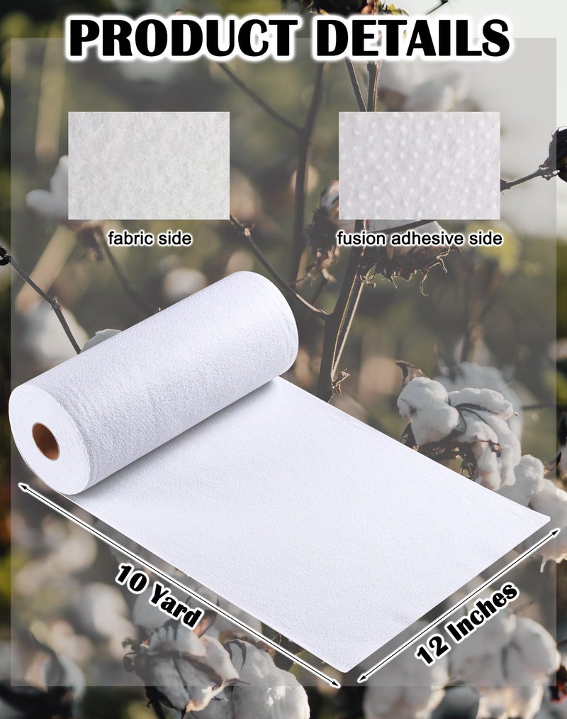 A ANYSSI Fusible Fleece Interfacing, One-Sided Loft Fusible Fleece for Sewing, Quilting, Crafts, Clothing, Bags (12 Inches x 10 Yard) Medium Weight, Easy Iron-On Application, Enhanced Projects - Image 2