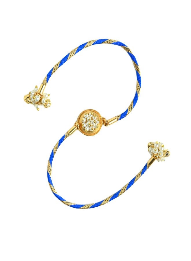 Tangerine 22k gold plated Vina Rakhi | Music-Inspired Rakhi with Veena Motif | Artistic Raksha Bandhan Thread - Image 1