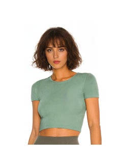 Generic alo Cross-border European and American Yoga Top Pilates Fitness Suit Training Suit Sports Yoga Suit Womens Fitness Beauty Back Green 
