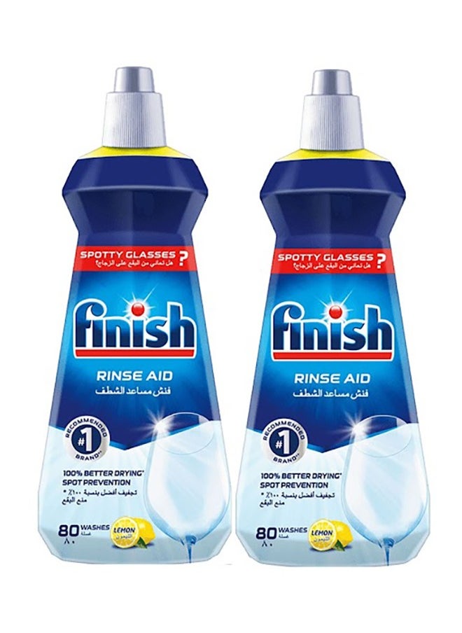 Finish Rinse Aid For Shinier And Drier Dishes Lemon Sparkle 400 ml Pack Of 2  - Image 1