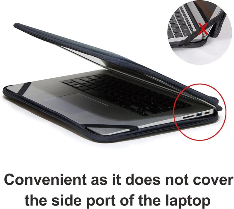 INNTZONE Laptop Sleeve 15.6 Inch Foldable Slim Case Lightweight Bag Notebook Computer Carrying Flip Cover (Black) - Image 3
