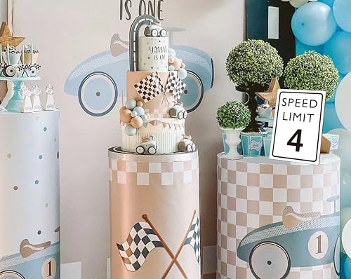 Muruseni Race Car Birthday Decor, Speed Limit Sign, Fast Four, Race Car Birthday Party Decorations, 8×11 Wooden Play Sign with Stand, Let's Go Racing Party Supplies for Boy Race Fans - LP065 - Image 3