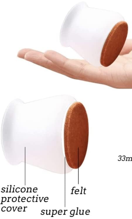 Chair/Table Leg caps Cover Flexible Floor Protectors (White) 12 Piece  - Image 2