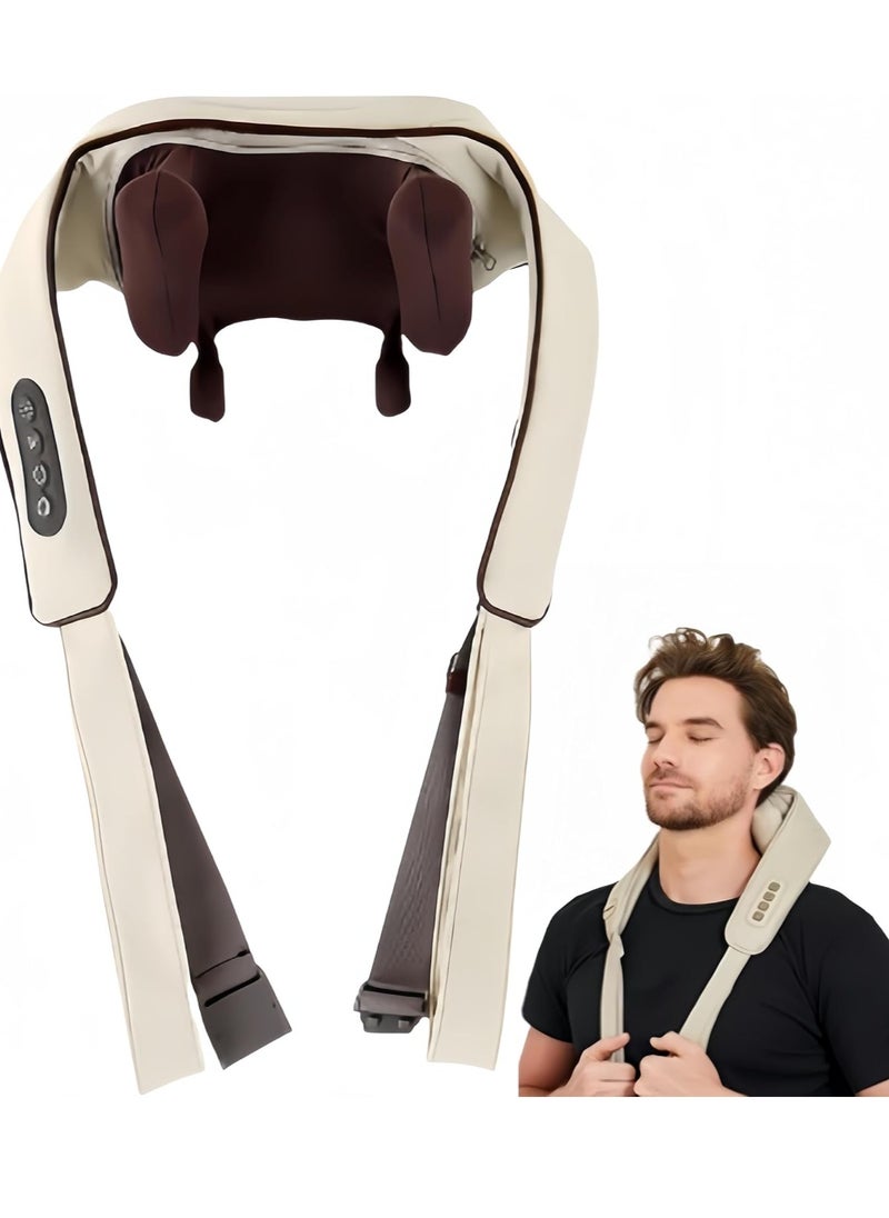 Generic Neck Massager with Heat, Shiatsu Massager for Neck, Back, Shoulder, Foot and Leg, Deep Tissue 3D Kneading Helps to Relax Muscles at Home and Car, Relieve Muscle Pain，Comfort Gifts for Women and Men (Beige)  - Image 1