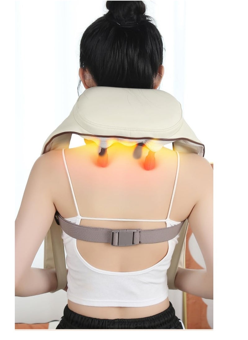 Generic Neck Massager with Heat, Shiatsu Massager for Neck, Back, Shoulder, Foot and Leg, Deep Tissue 3D Kneading Helps to Relax Muscles at Home and Car, Relieve Muscle Pain，Comfort Gifts for Women and Men (Beige)  - Image 5