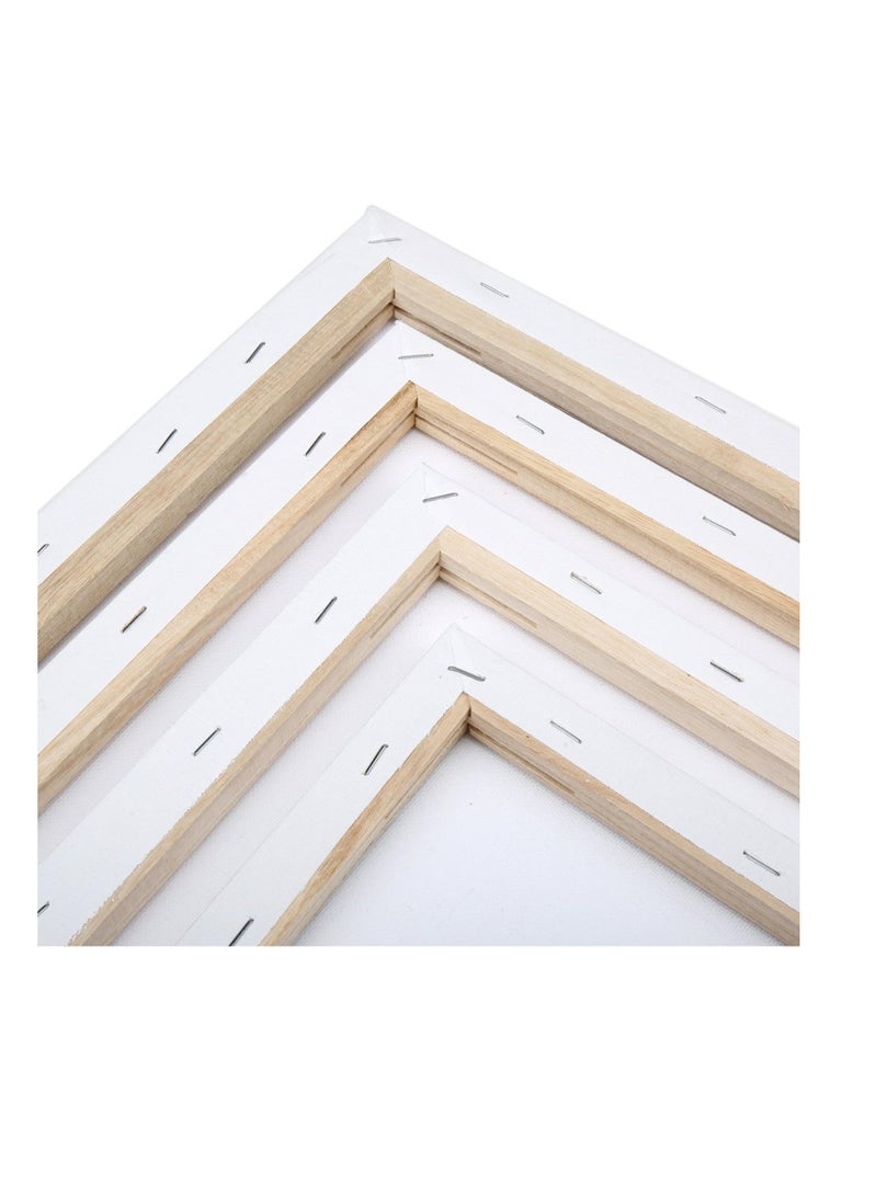 Terabyte 5 Piece Pre-stretched Blank Canvas Board 20x30 cm Cotton 280gsm White - Image 5