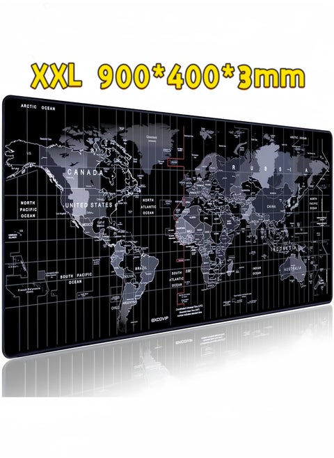 Large World Map Mouse Pad 900*400*3mm Laptop Gaming Play Mat Office Desk Mat