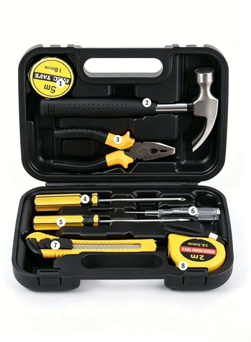 AETHER Small Household Tool Set 9 Pieces Small Hand Tool Set For Home Use With Plastic Toolbox Storage Box - Image 3