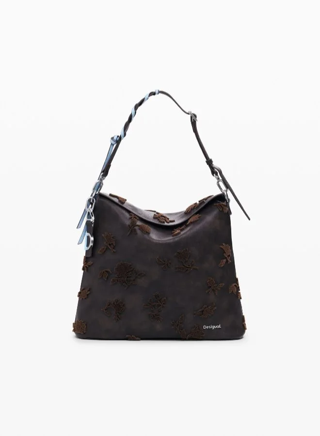 DESIGUAL Large Convertible Flocked Backpack