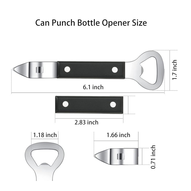 HANCELANT Can Punch Bottle Opener Manual Stainless Steel Can Opener - Image 3