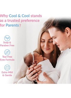 Cool & Cool جيل غسيل الأطفال كول وكول - 500 مل (عبوة من 2) - حمام الأطفال من الرأس إلى القدم، خالي من الأصباغ، خالي من الدموع، خالي من البارابين، مع مستخلص فيتامين E وصبار مع تركيبة لطيفة للغاية 1 لتر  - Image 2