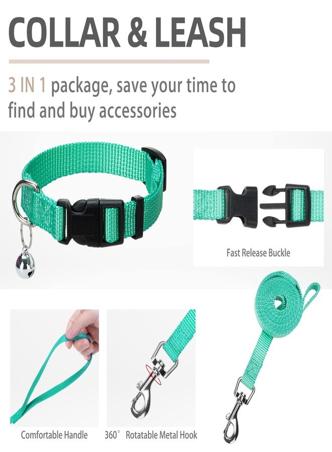 PUPTECK Adjustable Dog Harness Collar and Leash Set Step in No Pull Pet Harness for Small Medium Dogs Puppy and Cats Outdoor Walking Running, Soft Mesh Padded Reflective Vest Harnesses, Solid Green XS - Image 4