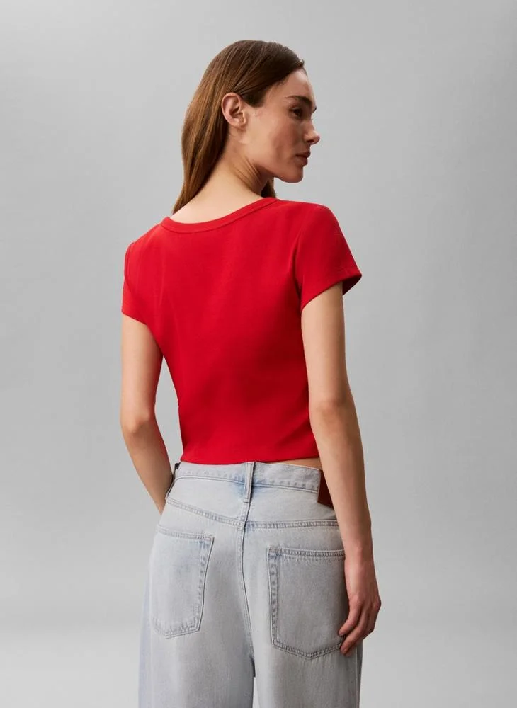 Calvin Klein Jeans  Woven Label Baby T-Shirt for Women | Best Price UAE