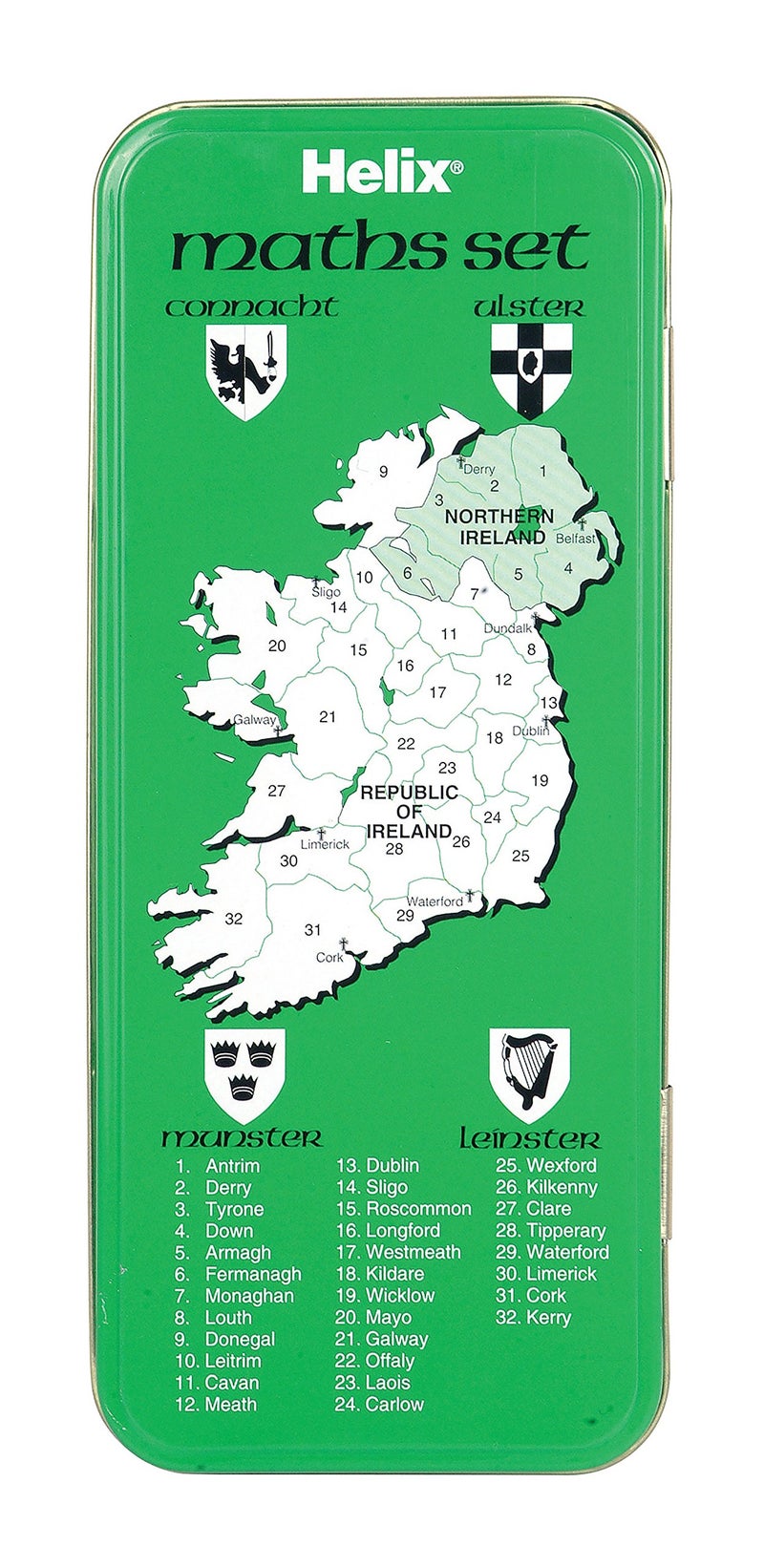 Helix B09000 Irish Designed Tin Box Maths Set - Image 2