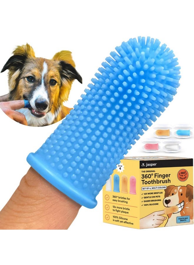 جاسبر فرشاة أسنان جاسبر للكلاب - طقم فرشاة أسنان دوارة 360 درجة بتصميم مريح، شعيرات محيطة بالكامل لسهولة تنظيف الأسنان، للعناية بالأسنان للجراء والقطط والحيوانات الأليفة الصغيرة، عبوة من 4 قطع متعددة الألوان - Image 1