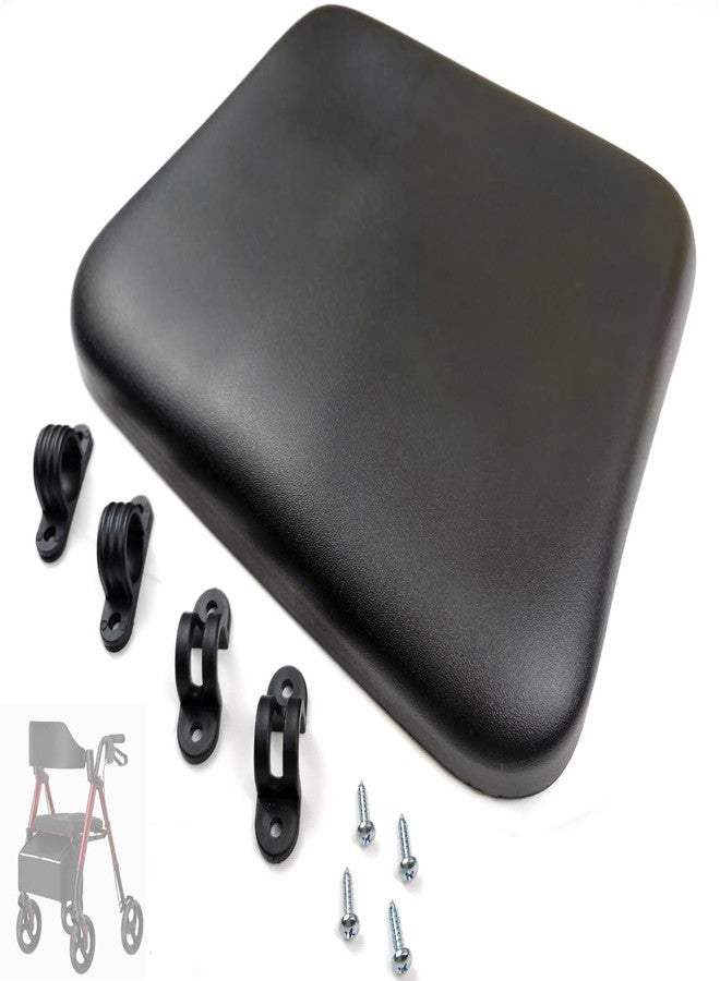 ActveMob Rollator seat Cushion pad, with Hardware and Seat Brackets, 14.2 * 12", Comfortable Polyurethane Ergonomic seat Cushion.fit The Buttocks,Universal Replacement Part (1Ea, Black) - Image 1